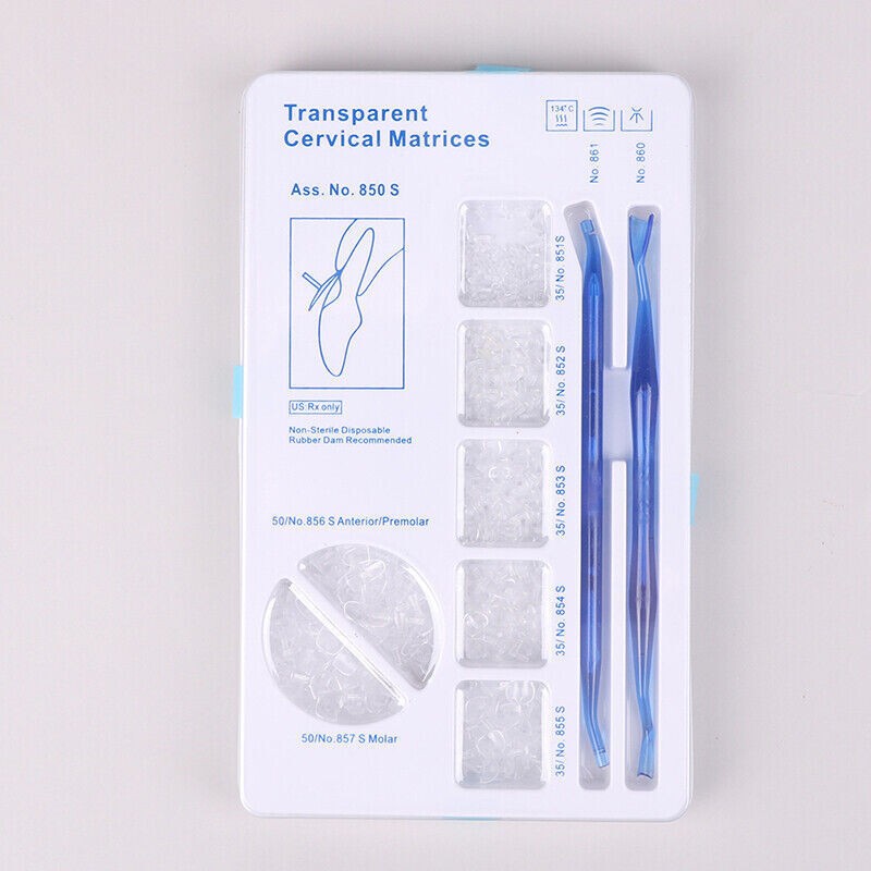 277Pcs/Set Dental Matrices Retractor Composite Cervical Gingival Mould Clear Kit