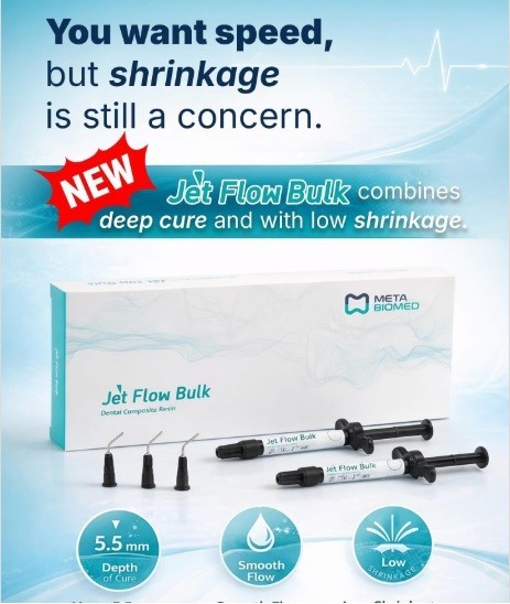 2 x META Dental JET FLOW BULK Superior Bulk fill Flowable Restorative Composite