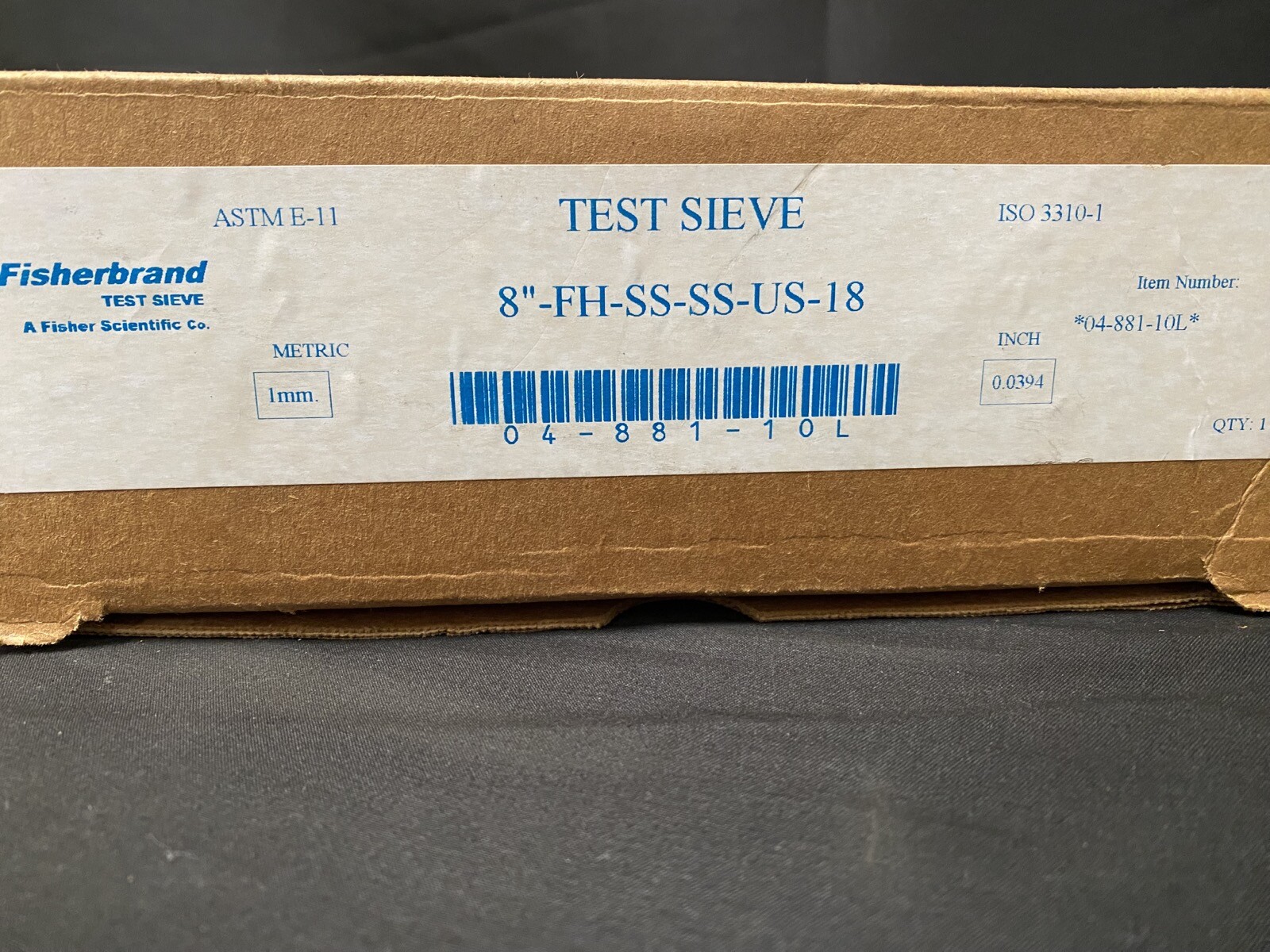 FISHERBRAND Stainless Steel 8” x 2” 16 Mesh Test Sieve 04-881-10L (1/pk)