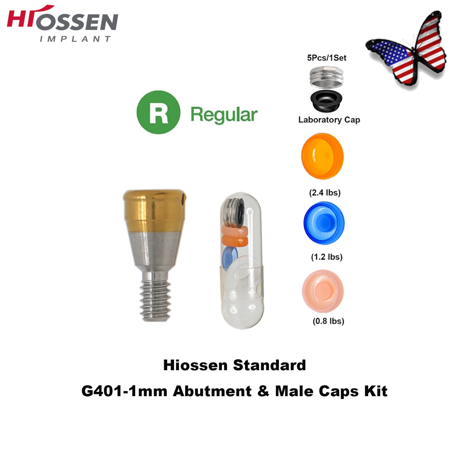 US Dental Locator Abutment Male Caps Kit Fit Hiossen Nobel Zimmer Implant System