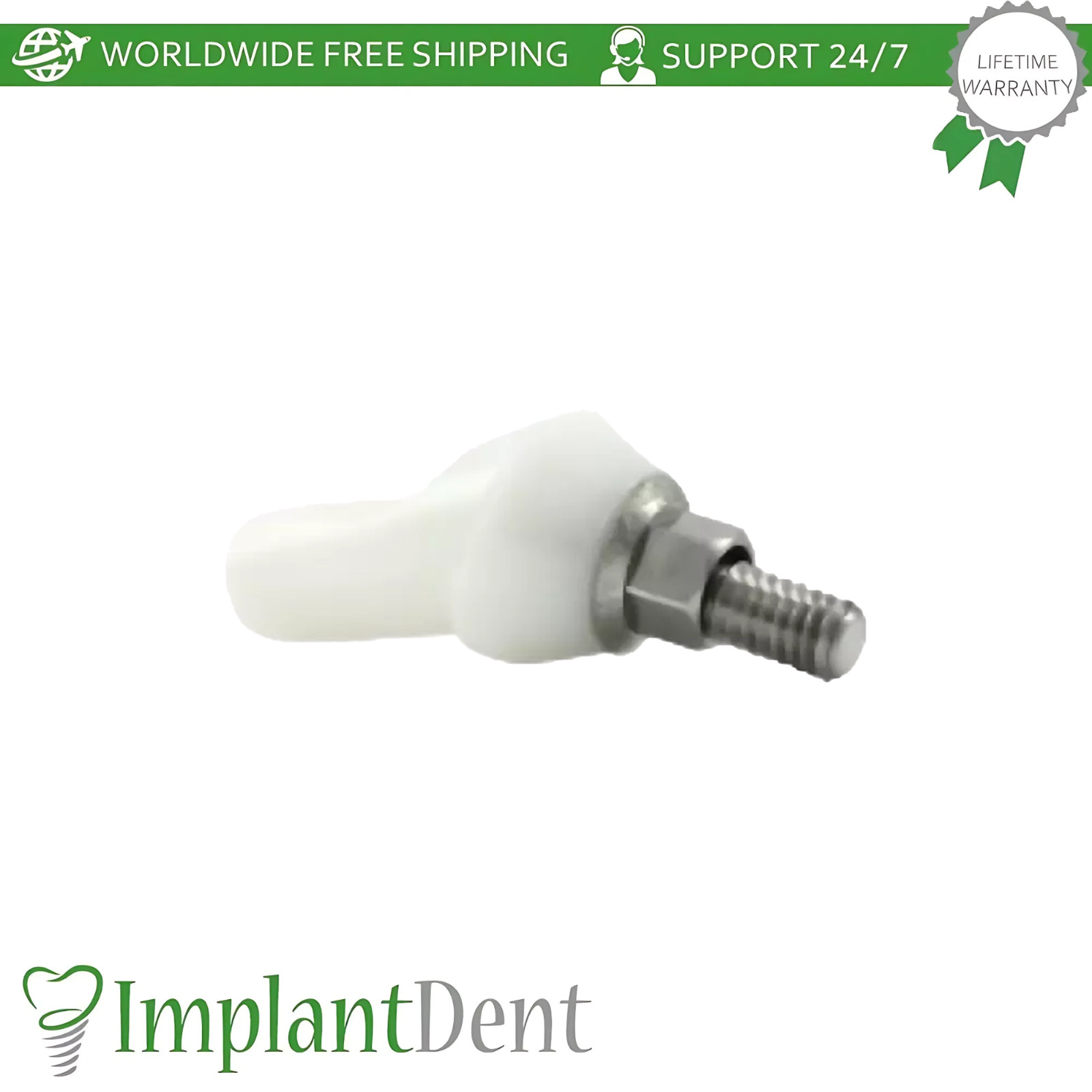 1x Angulated Zirconia Dental Prosthetic 25° Titanium Base Int Hex 2.42mm