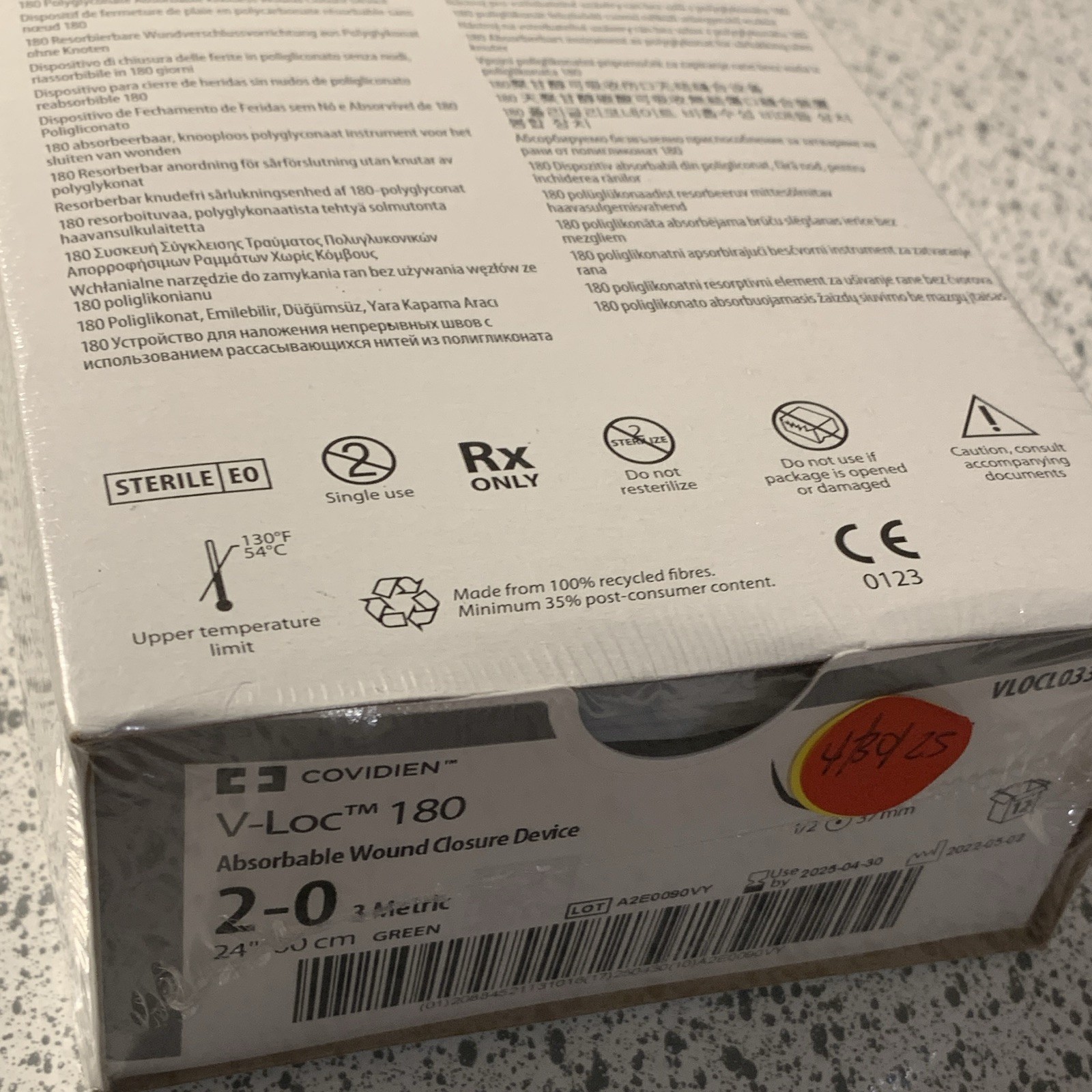 Covidien V-Loc 180 Absorbable Wound Closure Device 2-0 Gen Surg VLOCL0335