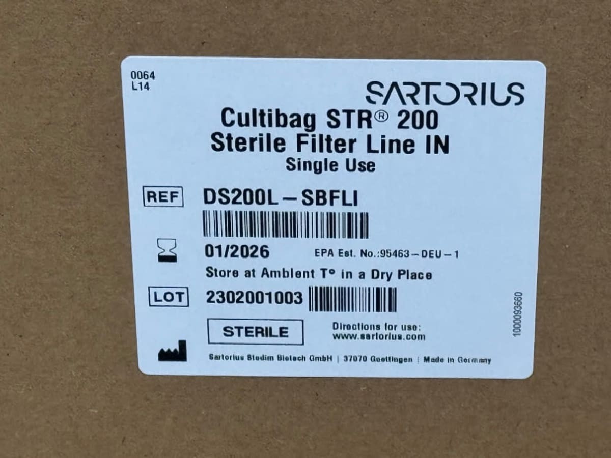SARTORIUS Biostat CultiBag STR 200 Sterile Filter Line IN DS200L-SBFLI 2026