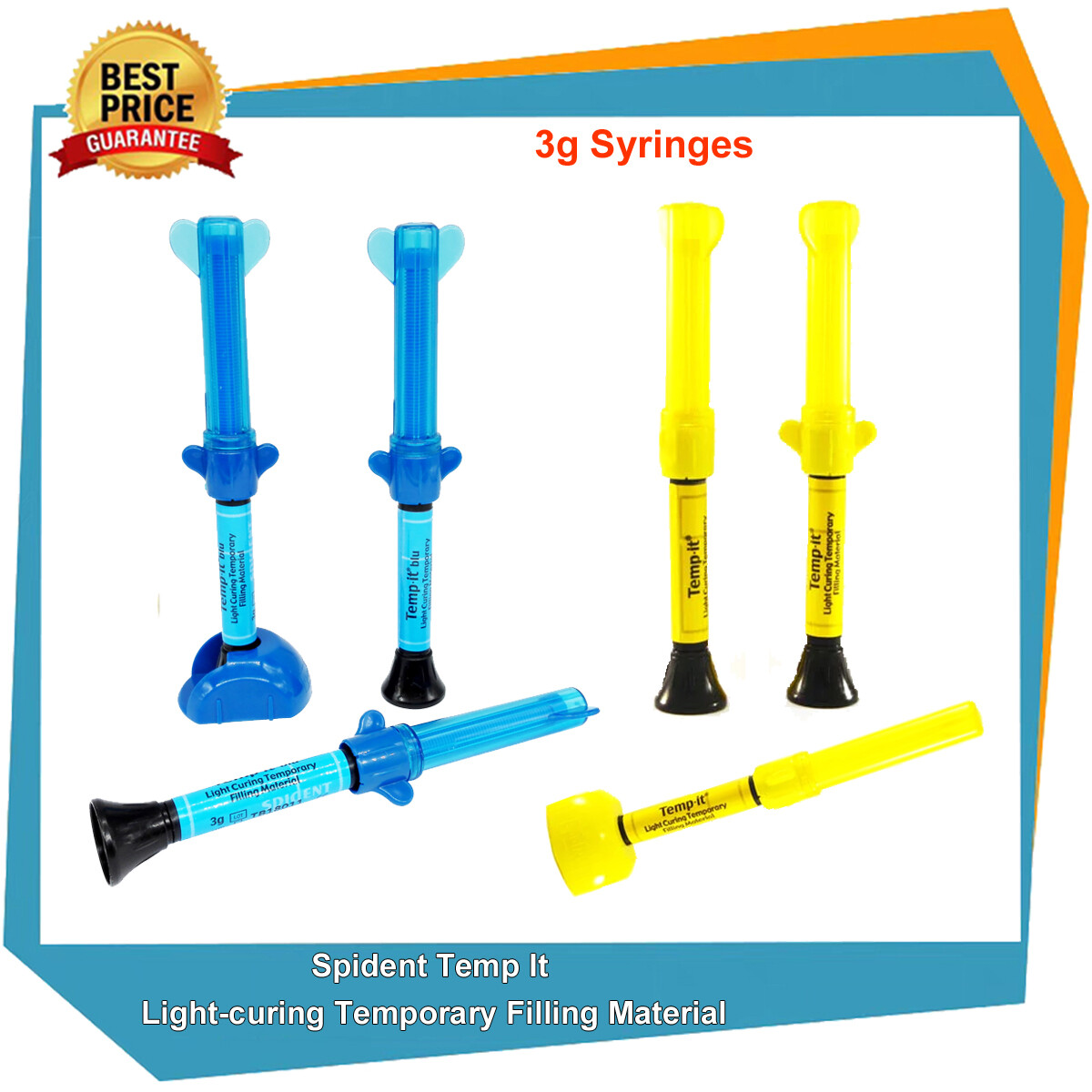 Spident Temp it Light-cured temporary filling material (Yellow, Blue)