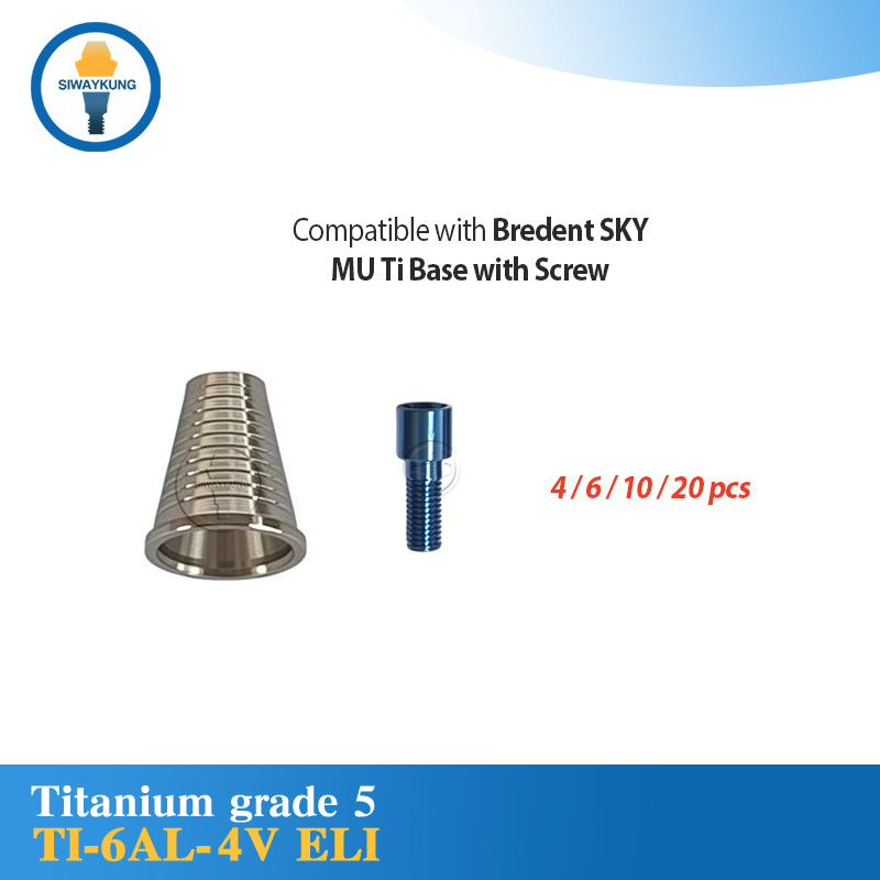 4-20pcs Ti Base for Multi unit with Screw MU compatible with Bredent SKY