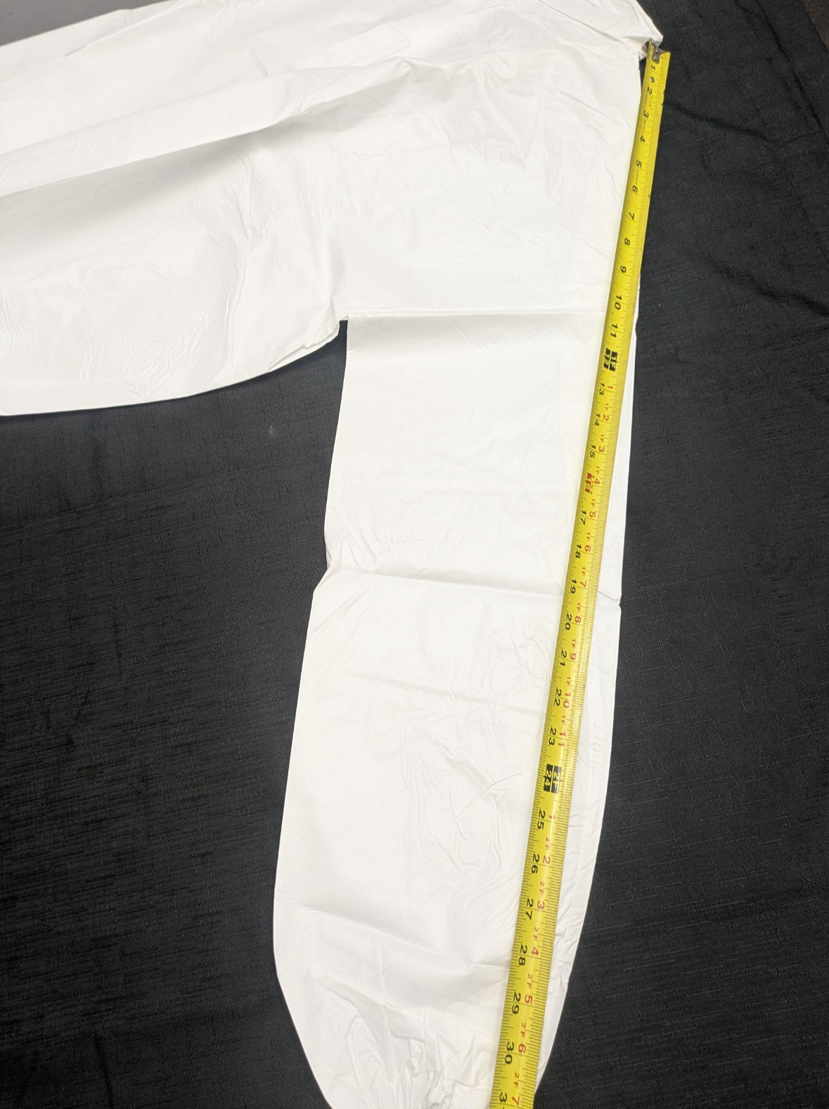 Disposable Protective Frock 2XL White Zip Front Long Sleeve Elastic Cuffs 29pc
