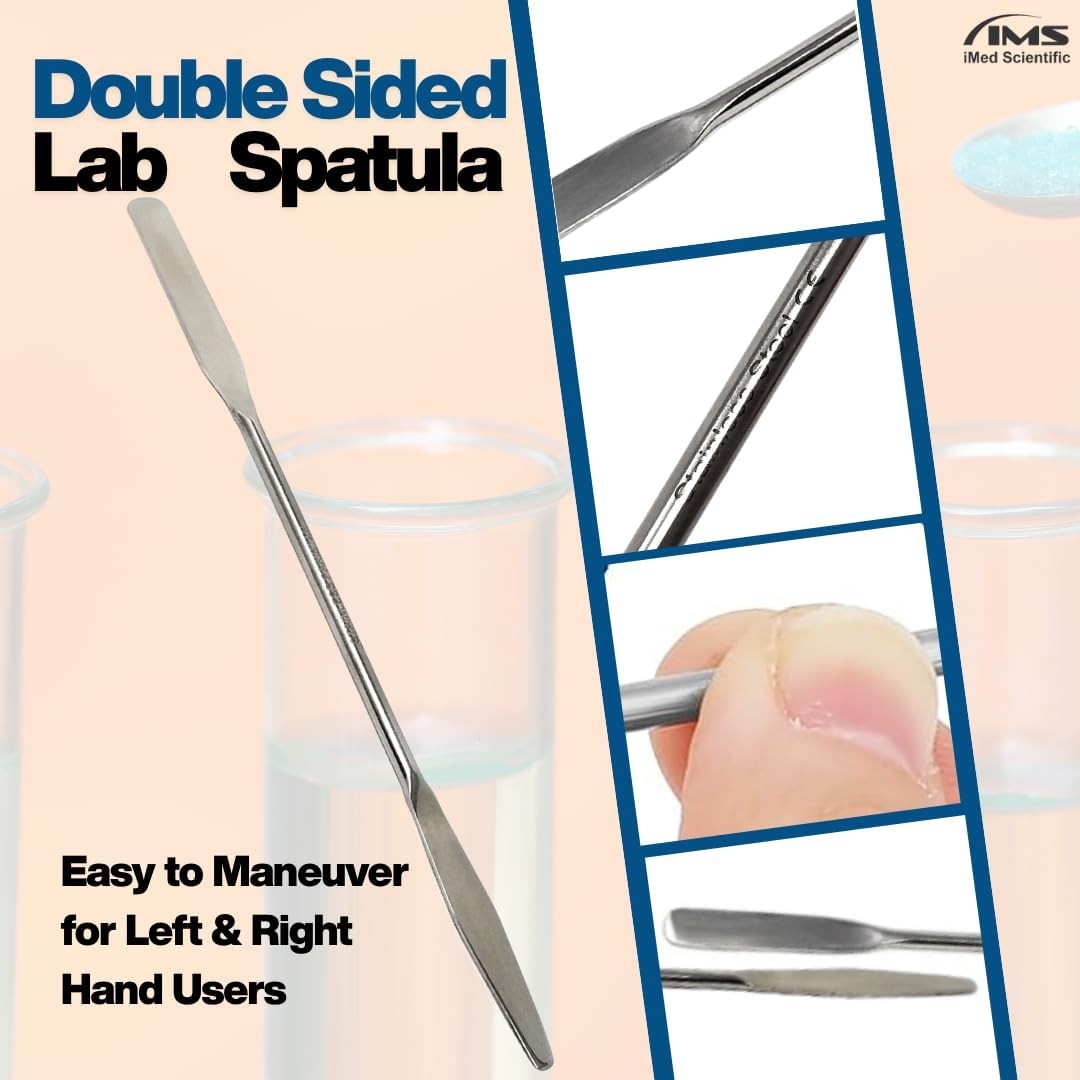 6Pcs Lab Spatulas 2-in-1 Micro Round/Tapered Arrow Stainless Streel Samplers 9″