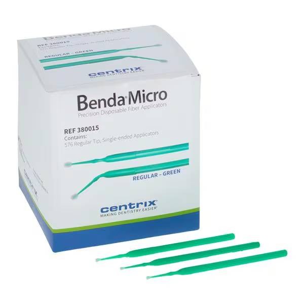 Centrix 380015 Benda Micro Applicators Regular Point Green 576/Bx