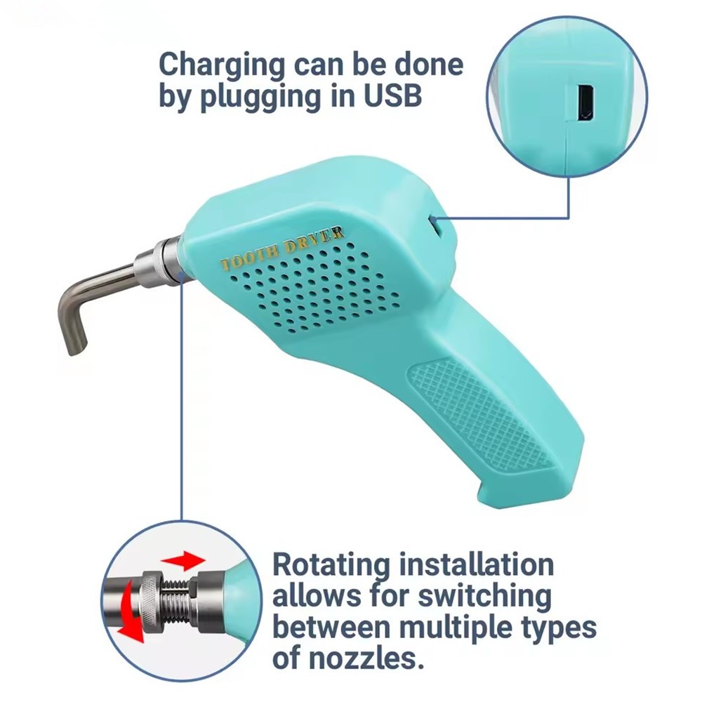 Dental Tooth Dryer for Oral Orthodontic Tooth Drying Equipment with 3 Nozzle Tip