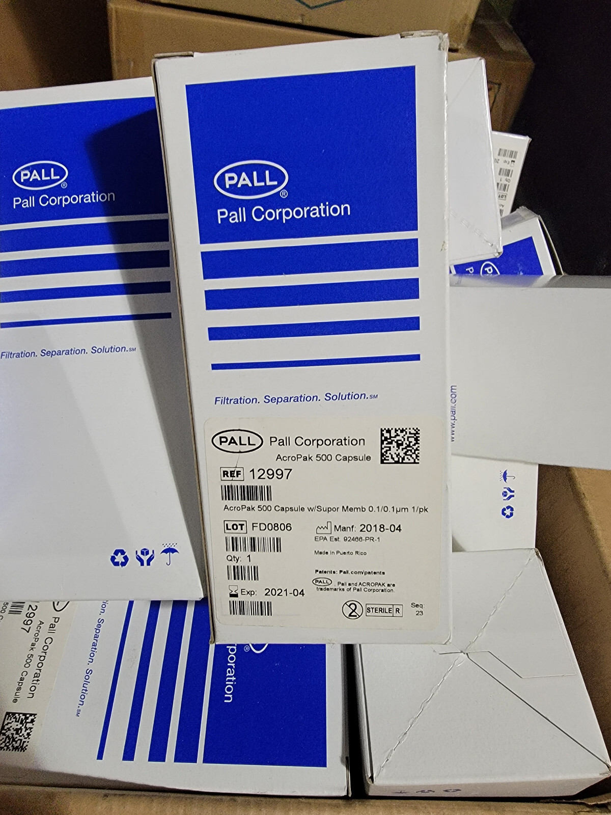 Pall 12997 Acropak 500 0.1/0.1um Capsules with Supor Membrane gamma-irradiated