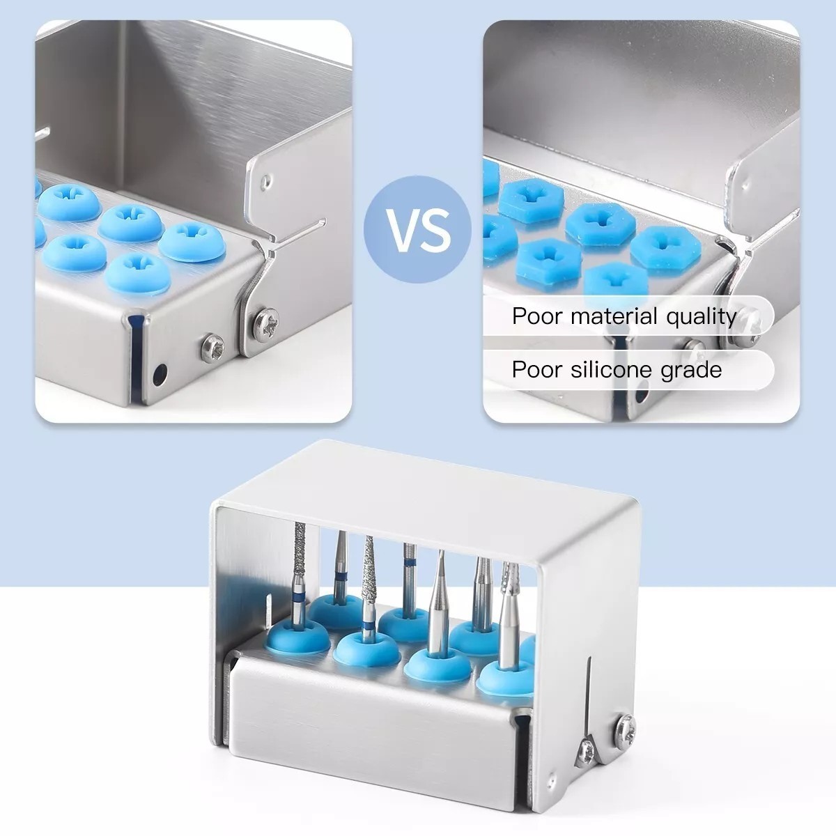 6/8/12/30 Holes Dental Implant Drills Bur Holder Disinfection Box Block