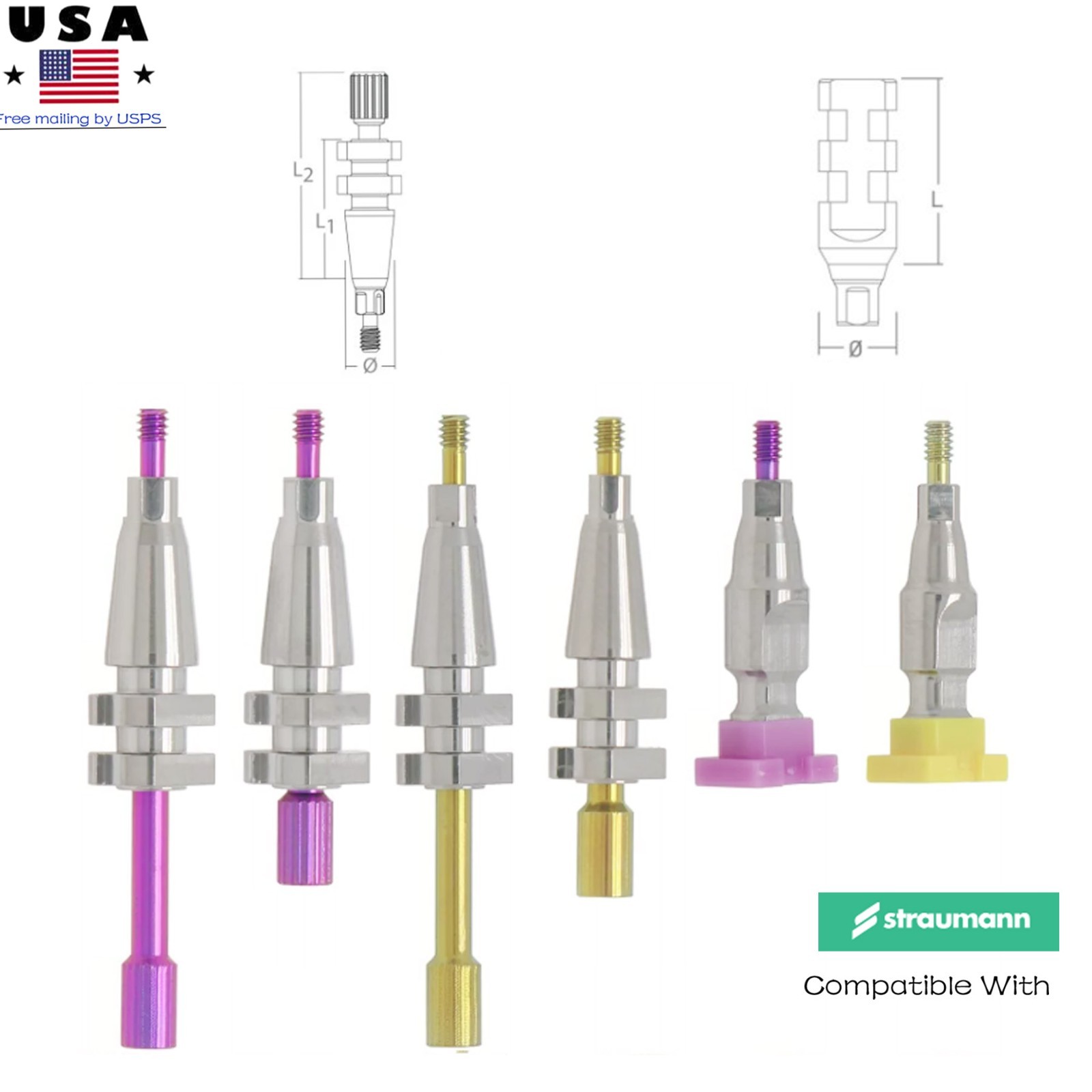 Implant NC/RC Closed Open Tray Impression Coping Healing Abutment for Straumann
