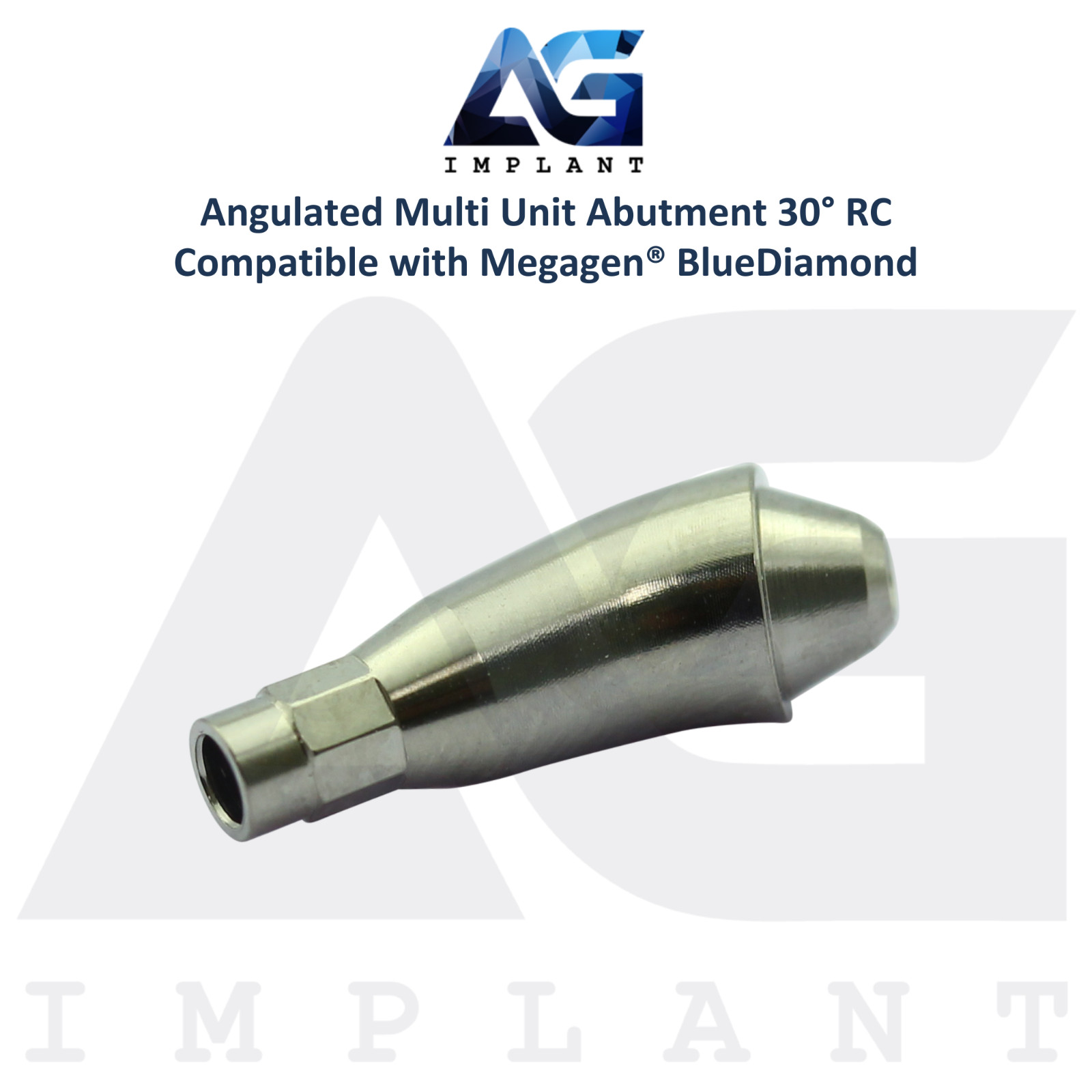 10 Angled 30° Multi Unit Prosthetic RC Int Hex Megagen® BlueDiamond Compatible
