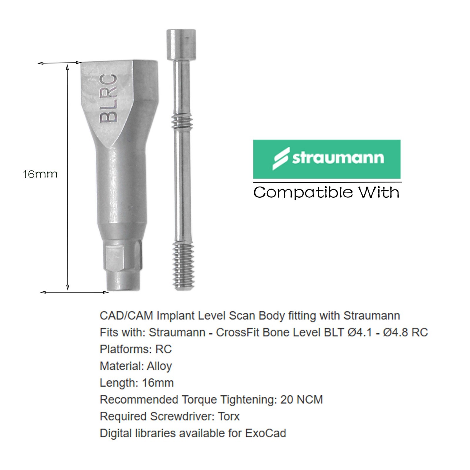 US Straumann B0ne Level NC/RC Healing Abutment Scanbody Analog Impression Coping