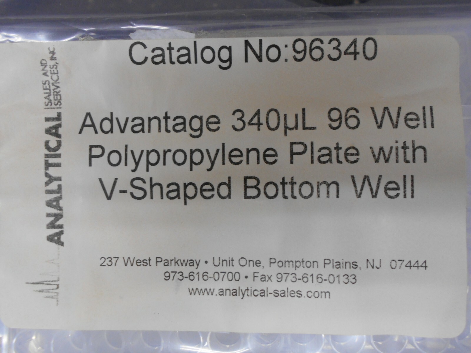 ANALYTICAL ADVANTAGE 96340 340µL 96 WELL PLATE BOX OF 100