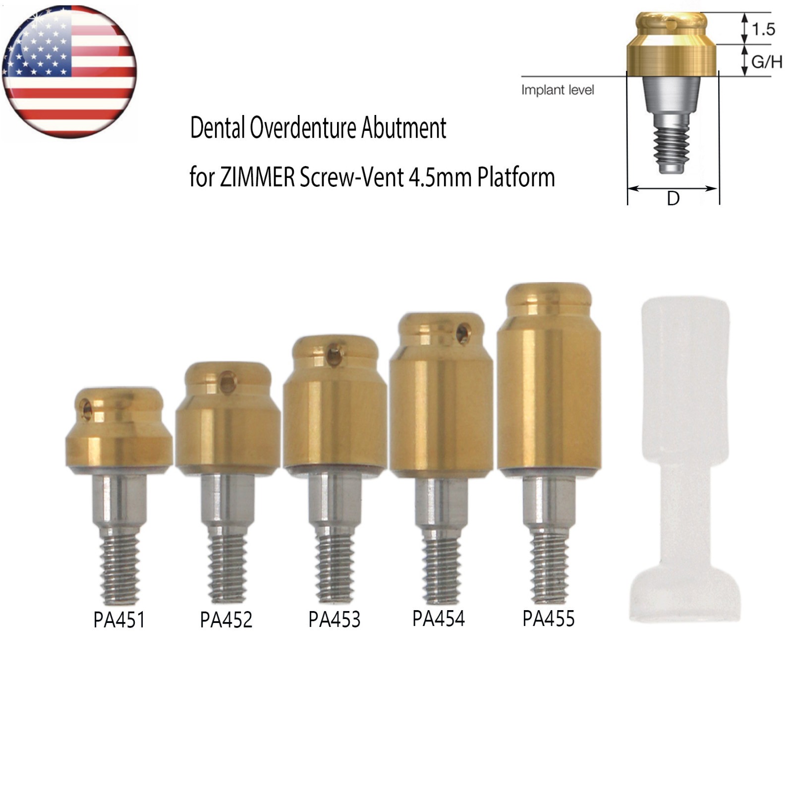US Dental Locator Abutment For Hiossen Osstem/Nobel Active Biocare CC/Zimmer/MIS
