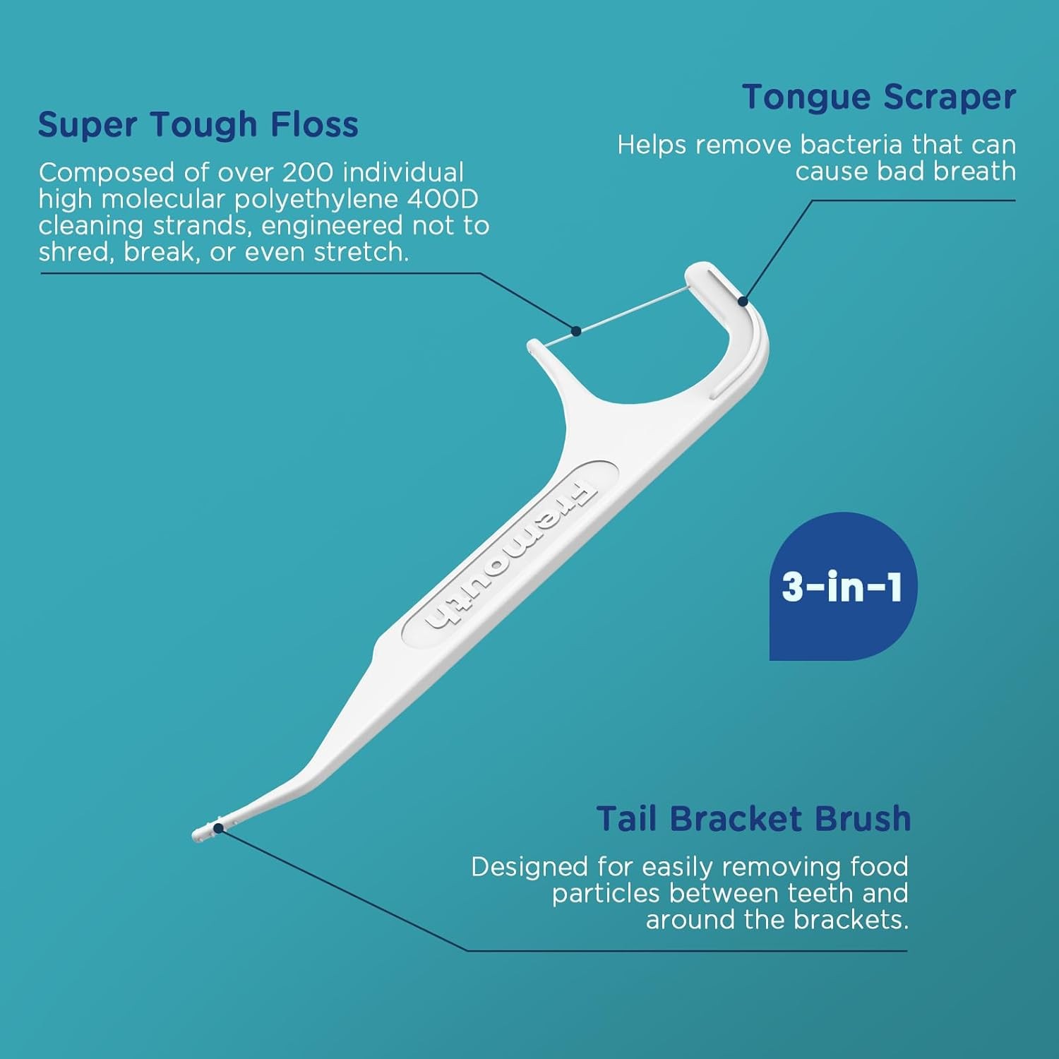 3-in-1 Braces Flossers – Orthodontic Dental Floss Picks, 100 Count (Pack of…