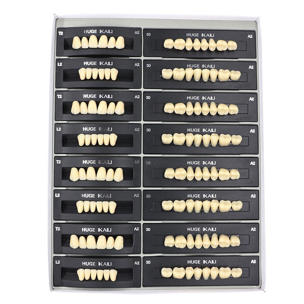 1 Set 112Pcs/Pack HUGE KAILI A2 Dental Synthetic Polymer Resin Teeth T2 L2 30 A2