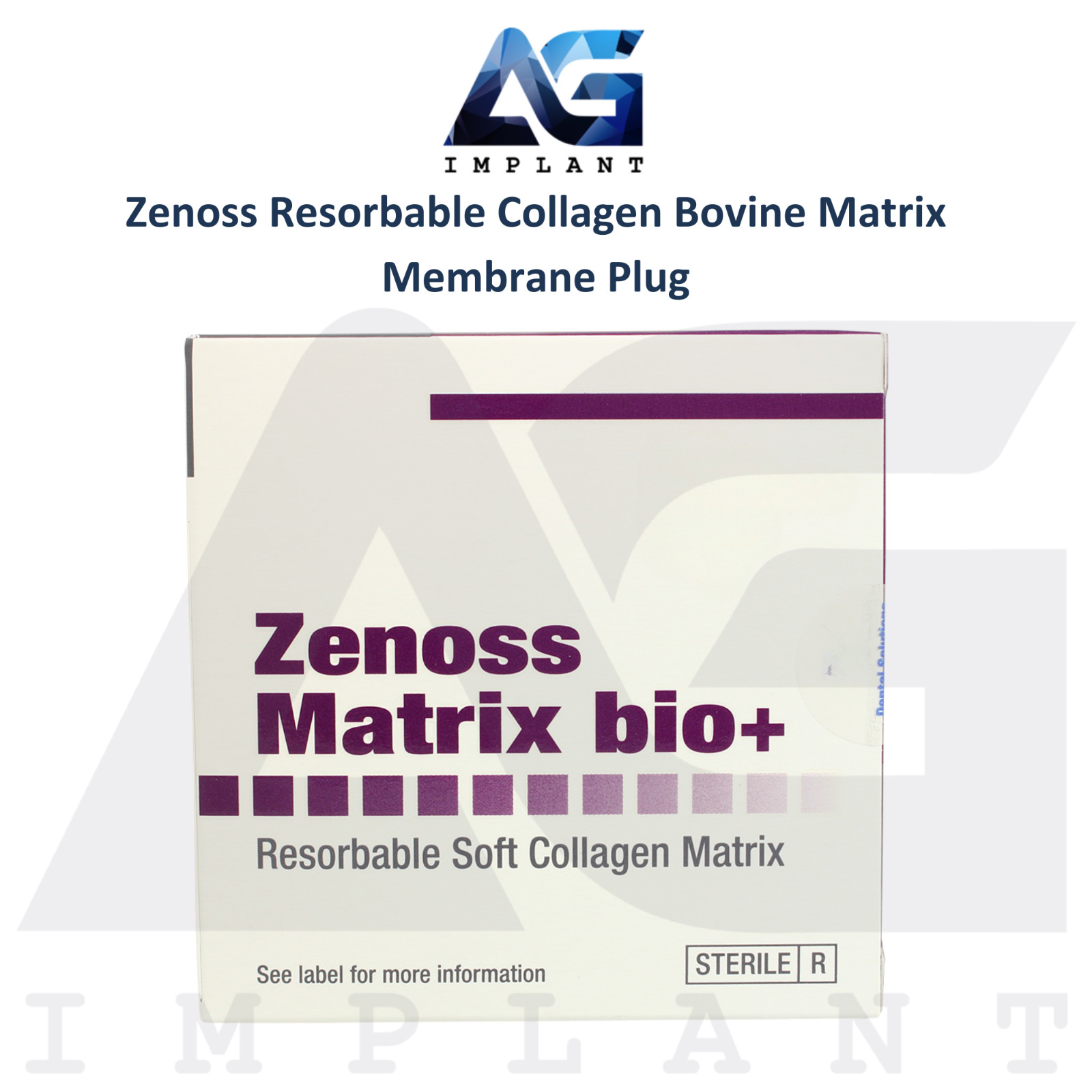 Dental Zenoss Membrane Round Plug Shape Resorbable Natural Collagen Material