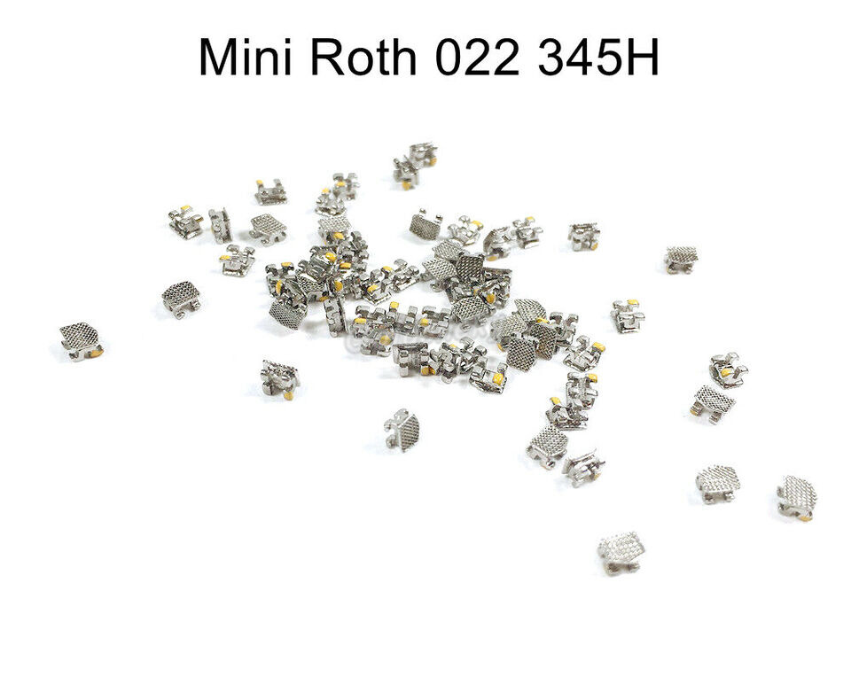 Dental Orthodontic Bracket Braces In Bulk Mini Roth 022 Slot Hooks 345 Metal