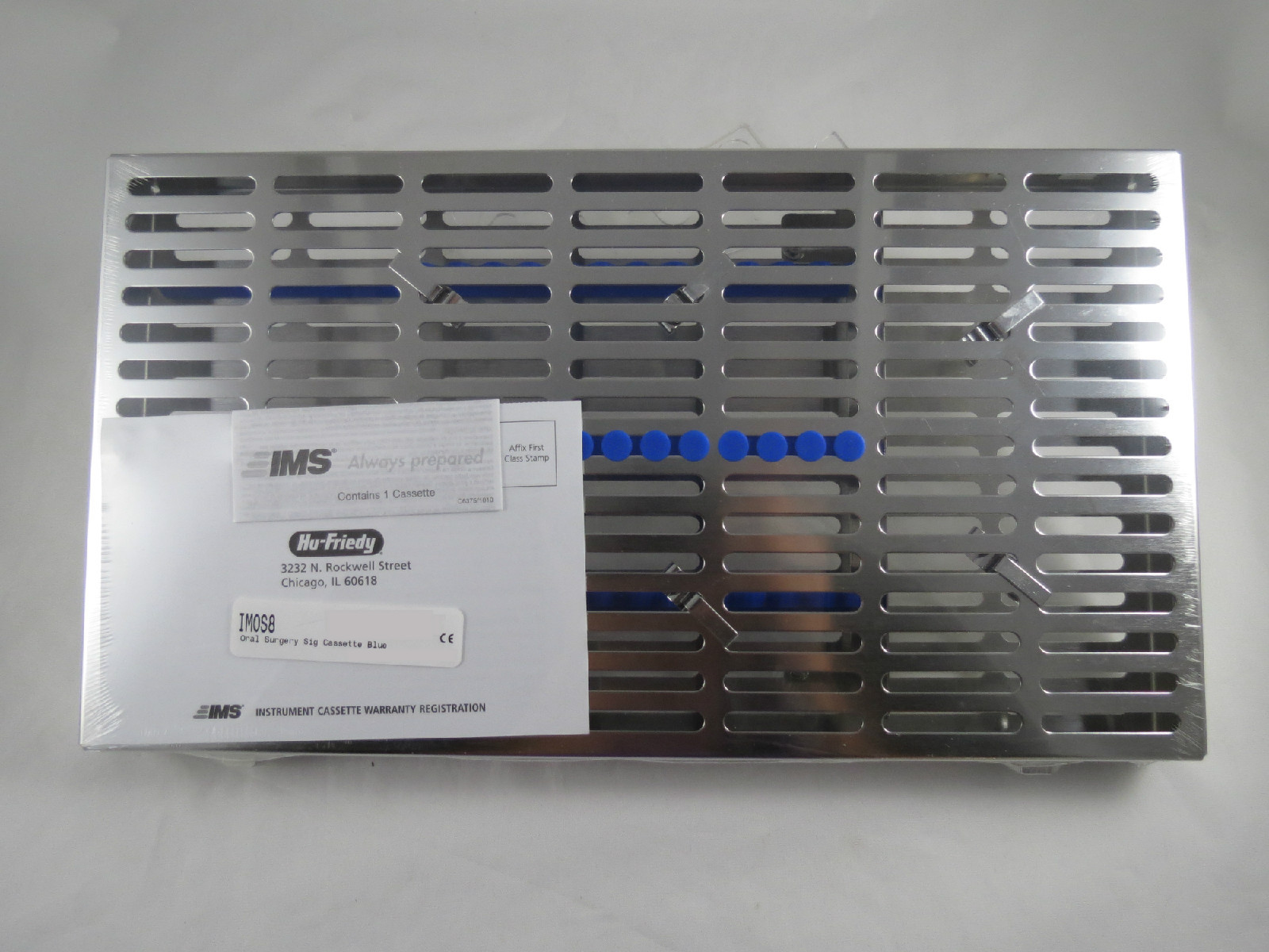 HU FRIEDY Oral Surgery Cassette Blue 12 Instrument | 14.5″X8″X1.25″ | IMOS8