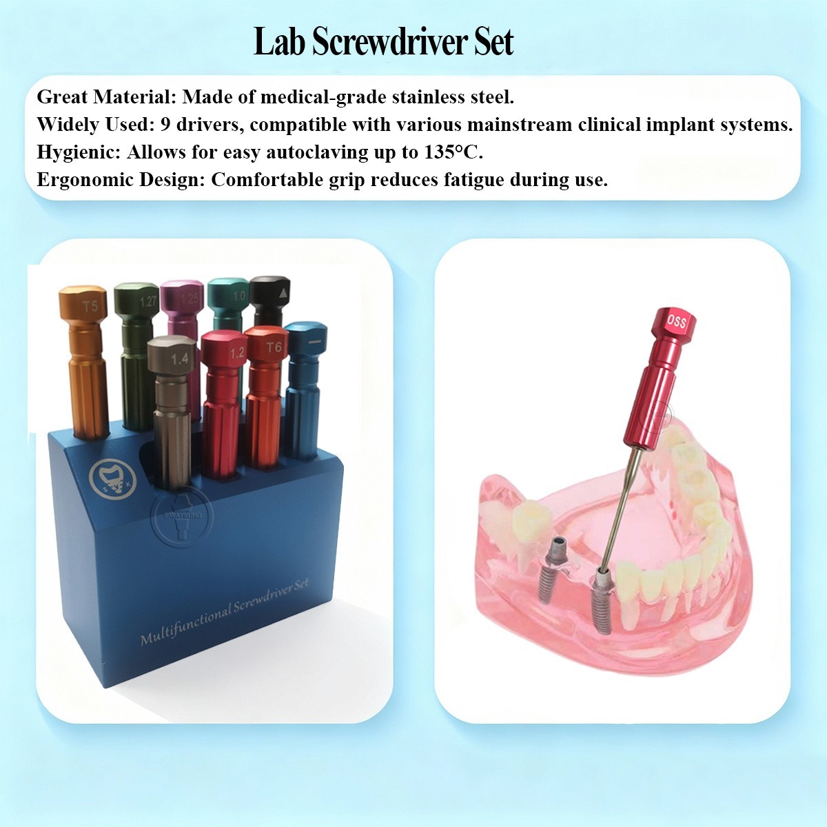 Screwdriver Dental Lab Screwdriver lab tools 9 pcs/kit