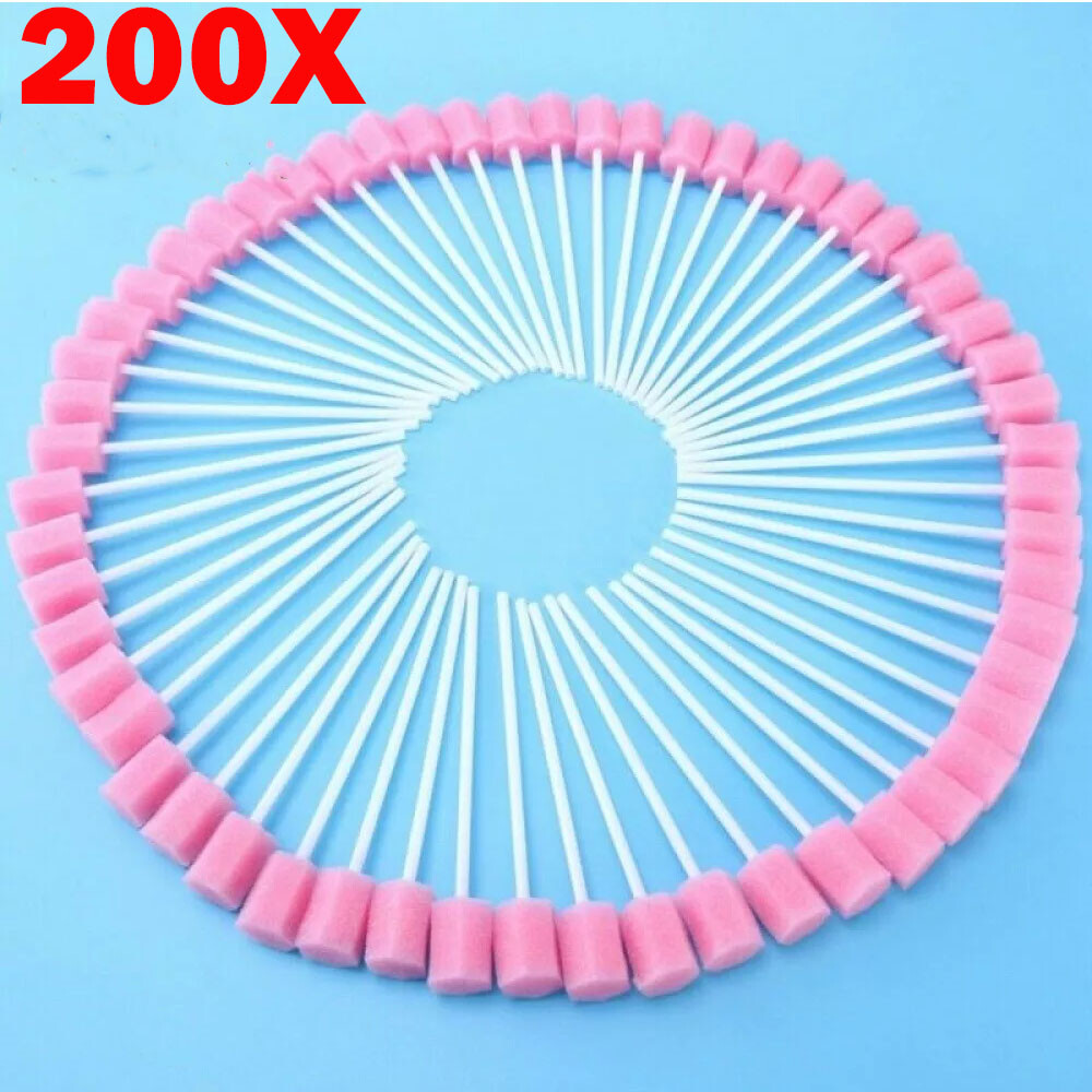 200/400Pcs Red Disposable Oral Care Cleaning Sponge Sticks Tooth Mouth Swabs