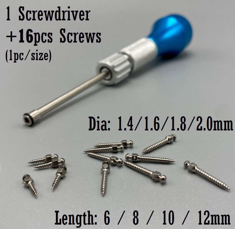 Dental Orthodontic Titanium Micro Implant Mini Screws Self-Drilling Screwdriver