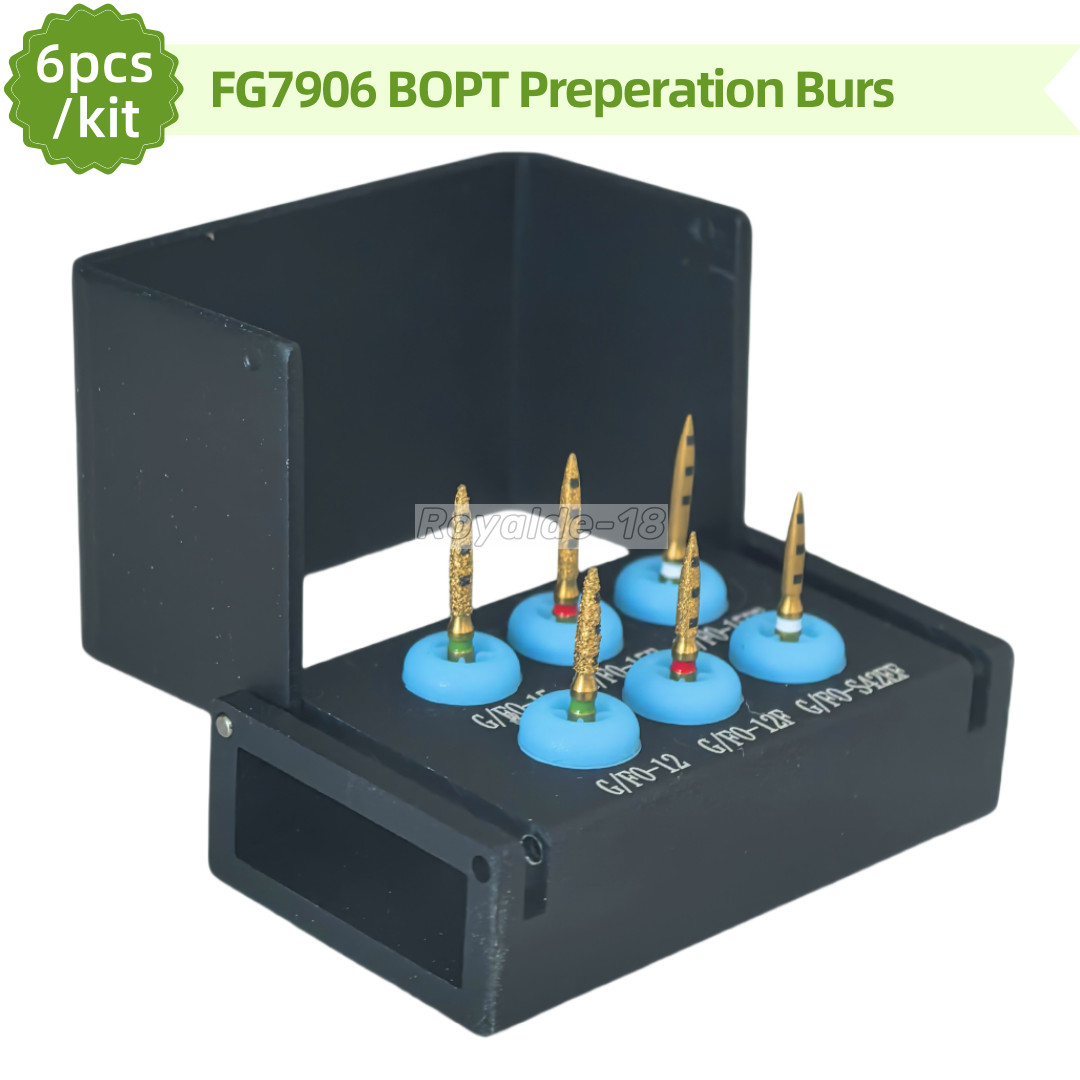 Dental BOPT Preperation Burs Vertical Diamond FG7906 Oriented Technique 6pcs/kit