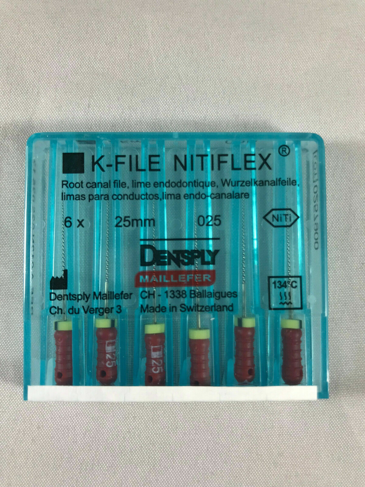 Dentsply Maillefer K-file Endodontic NiTiFlex steel 25mm All sizes 120 files/pk