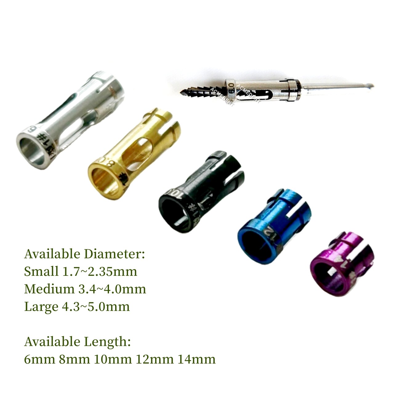 Dental Guide Stopper Sleeve Guided Drill Safety Depth Stop Dental Drills L/M/S