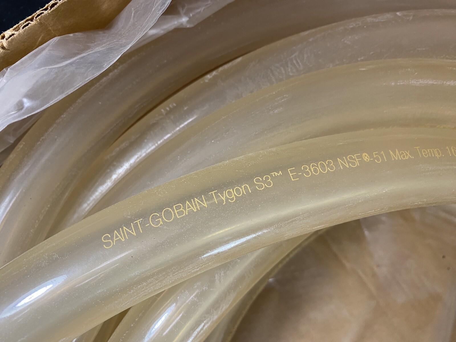 TYGON 5/8″ ID 1-3/8″ OD 3/8″ Wall ~40 Feet Flexible Tubing E-3603 (40’/Pk)
