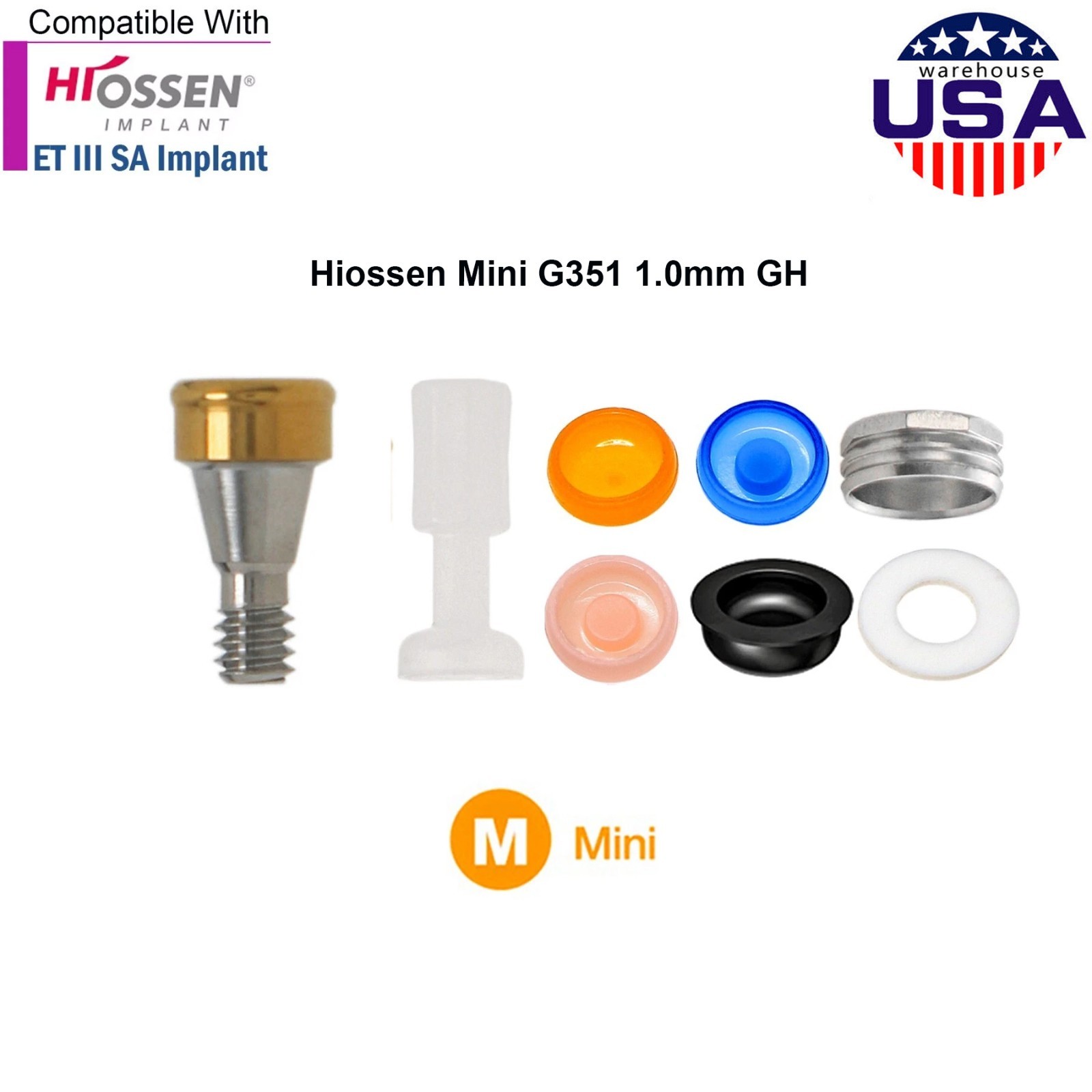 US Implant HIOSSEN ET Mini/Regular Locator Overdenture Abutment Male Cap Tool
