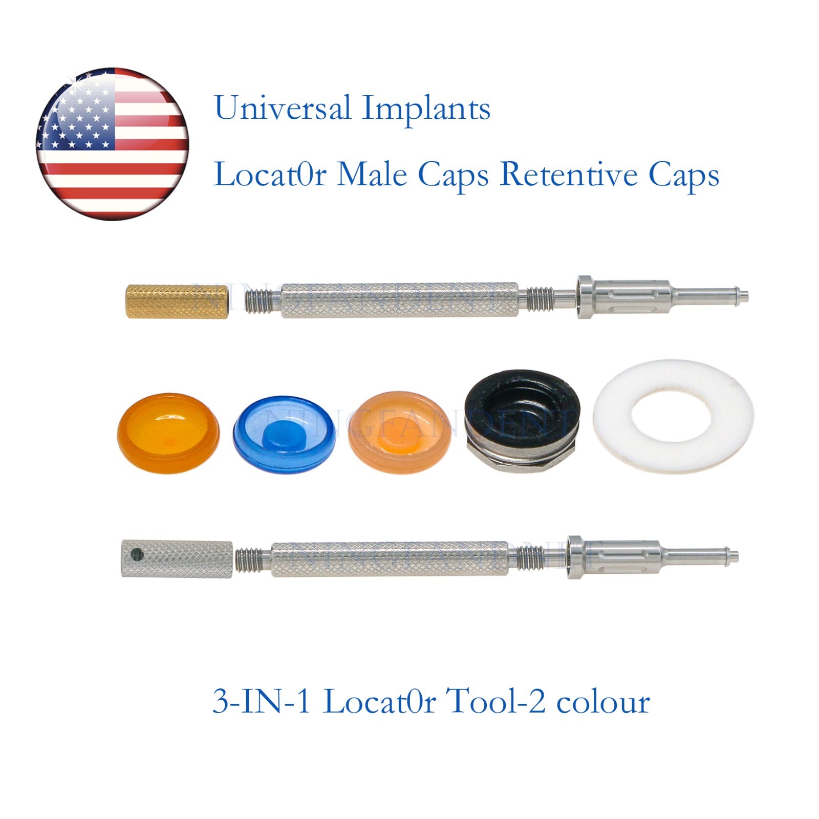 US Dental Locat0r 3-In-1 Tool,For Insertion Extraction Implant Overdenture Caps