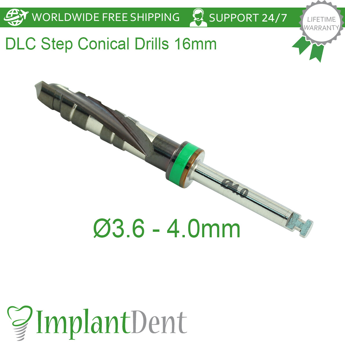 1x Dental DLC Step Drills External Irrigated 16mm Dentistry Marking Tool