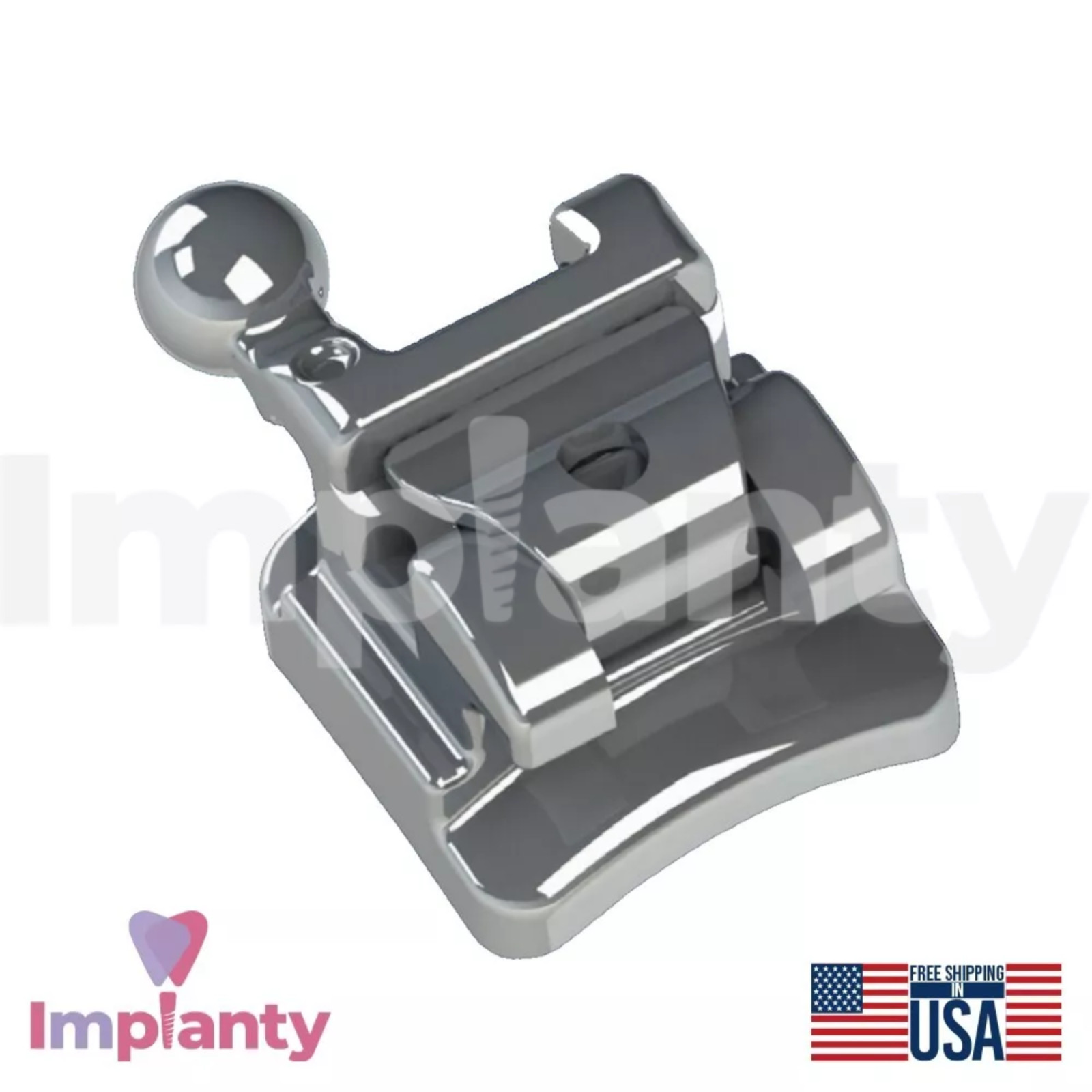 Dental Roth Self Ligating Dental Brackets Kit Stainless Steel Rounded Ends