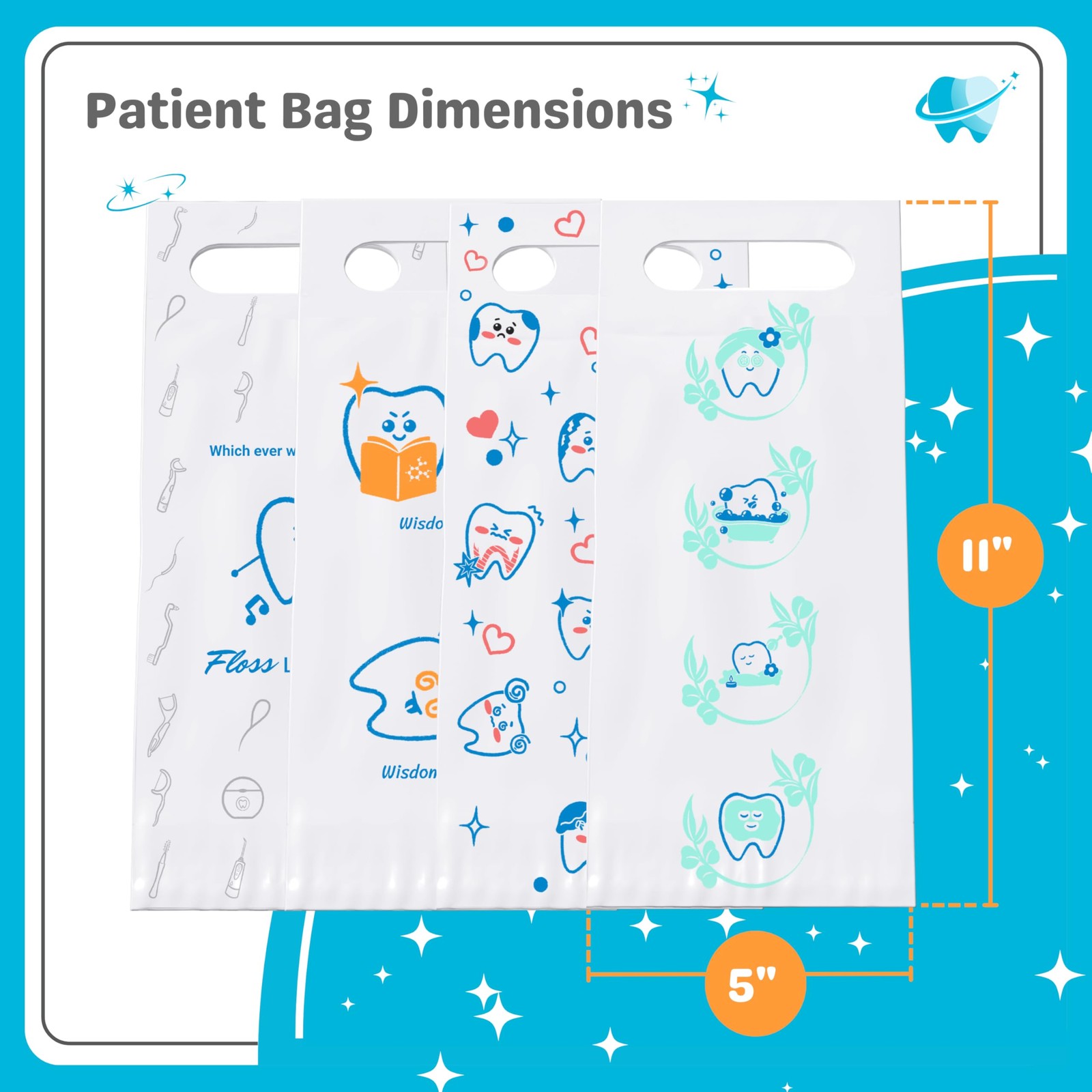 800 Pack Patient Dental Bags in Four Designs, Kit-Ready for…