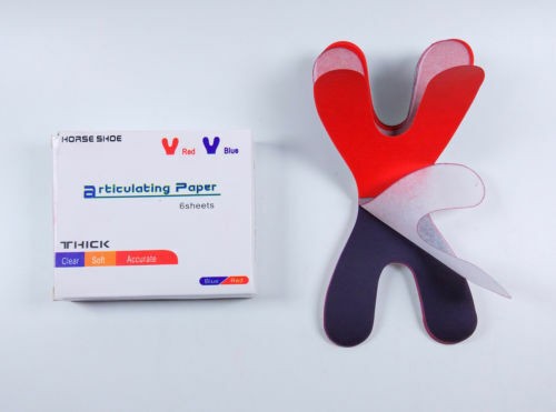 Dental Articulating Papers Double Sided Strips Red/Blue Thin/Think Bite Paper