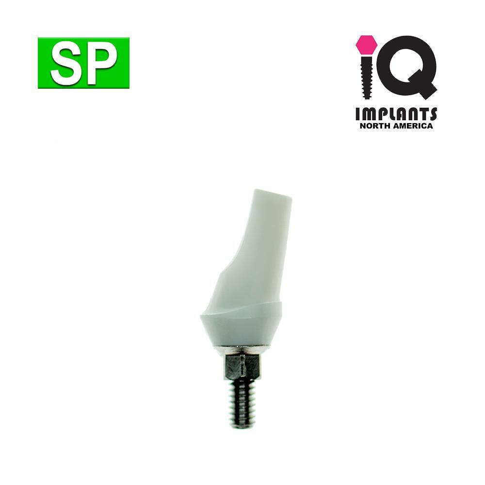 IQ USA Zirconia Attachment on Ti-Base Angled 15º 2mm, 3.5-3.75 Int Hex Platform