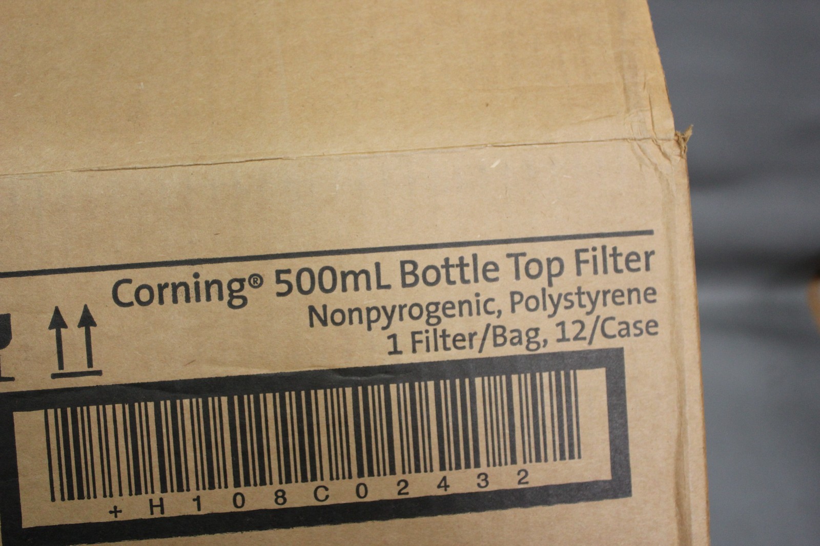 NEW CASE OF 12 CORNING 500ml POLYSTYRENE BOTTLE TOP FILTER 430049