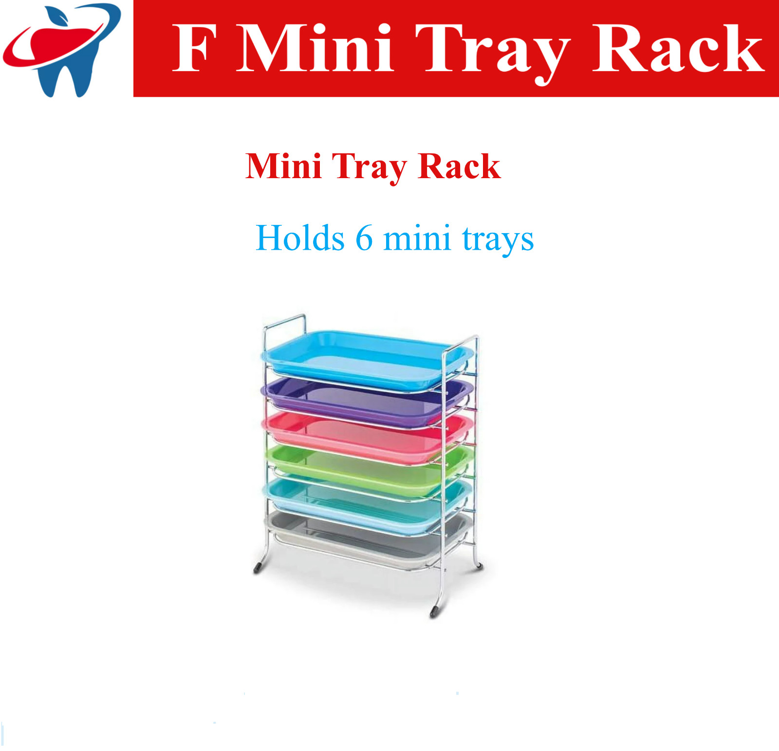 Dental Instrument Tray Rack Mini F Trays, Ritter B Tray Rack, Tub Rack, Midwest