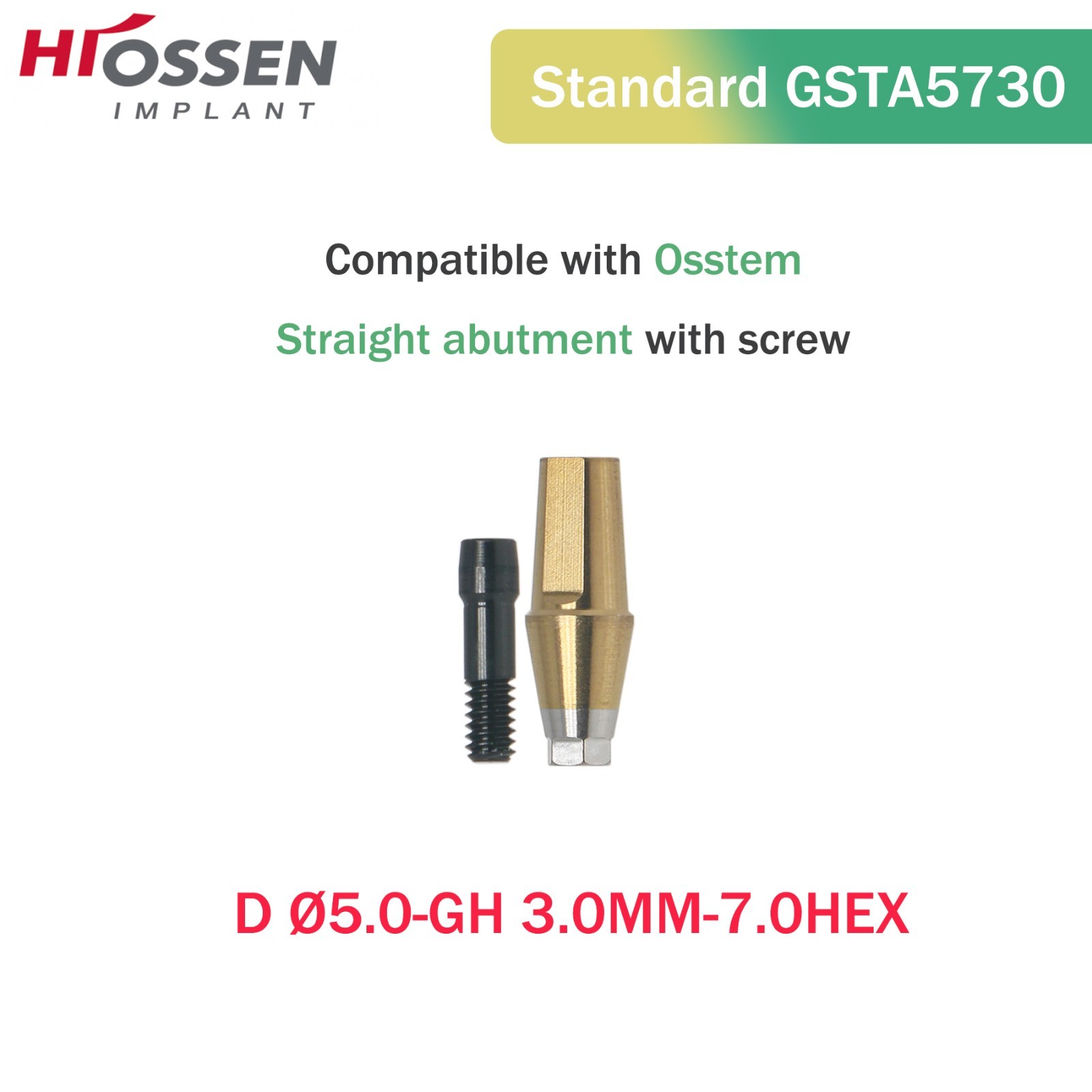 Hiossen ET III MINI Regular Hex Straight Transfer Abutment Implant 4.5/5.0/6.0mm