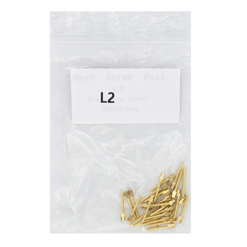 30 Pcs Dental Screw Post 24K Gold Plated Conical Refills S/M/L/XL For Root Canal