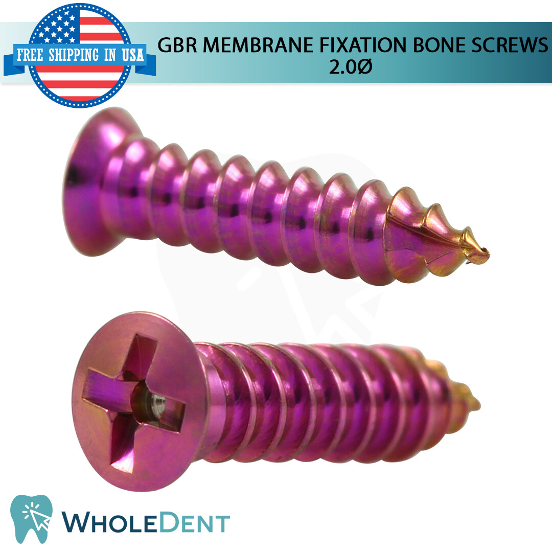 GBR Self Tapping Titanium Membrane Fixation Bon Screw Ø2.0mm, Dental Im plant