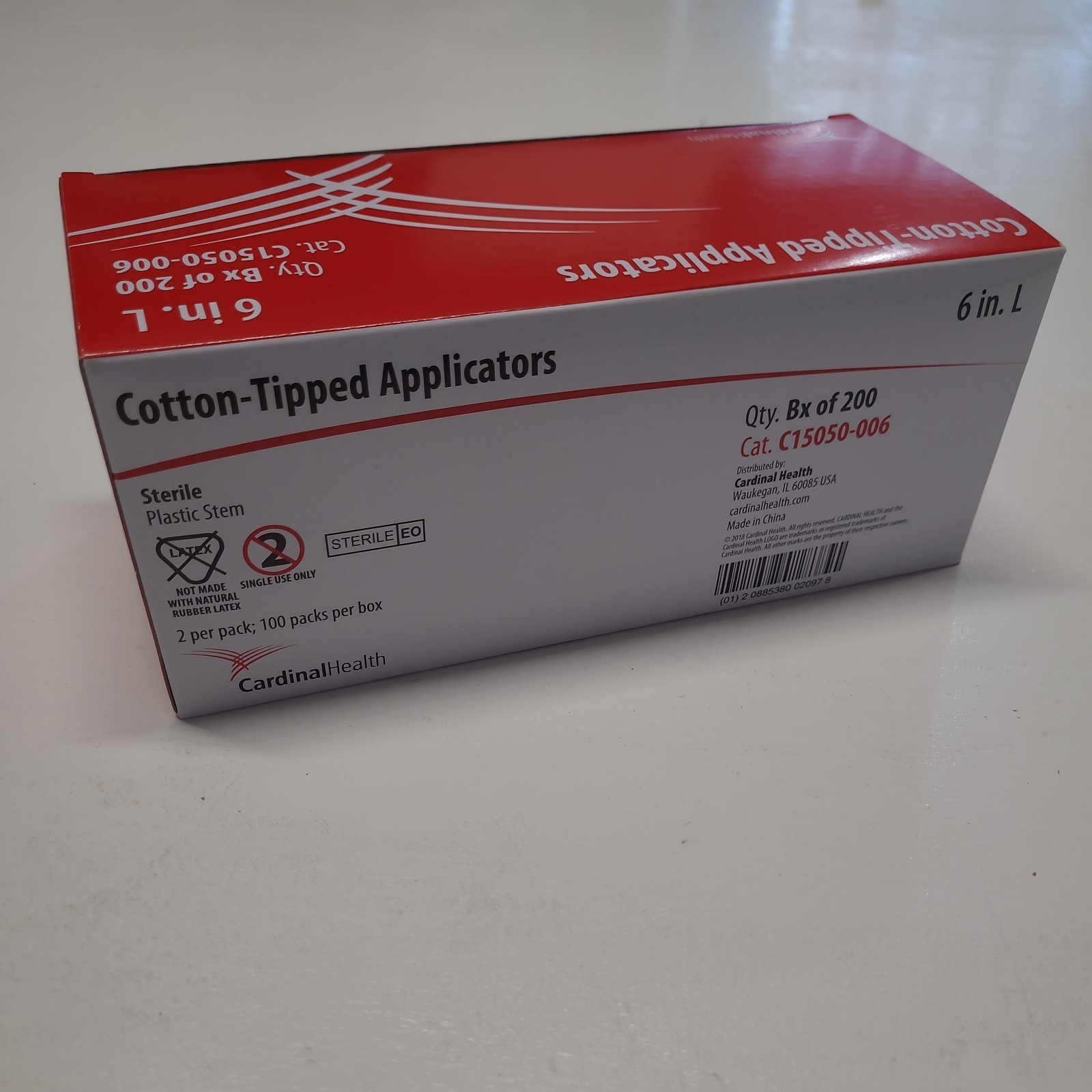 Cardinal Cotton Tipped Applicator Shaft Single End Tip Cotton Tip Shaft, 100 pk