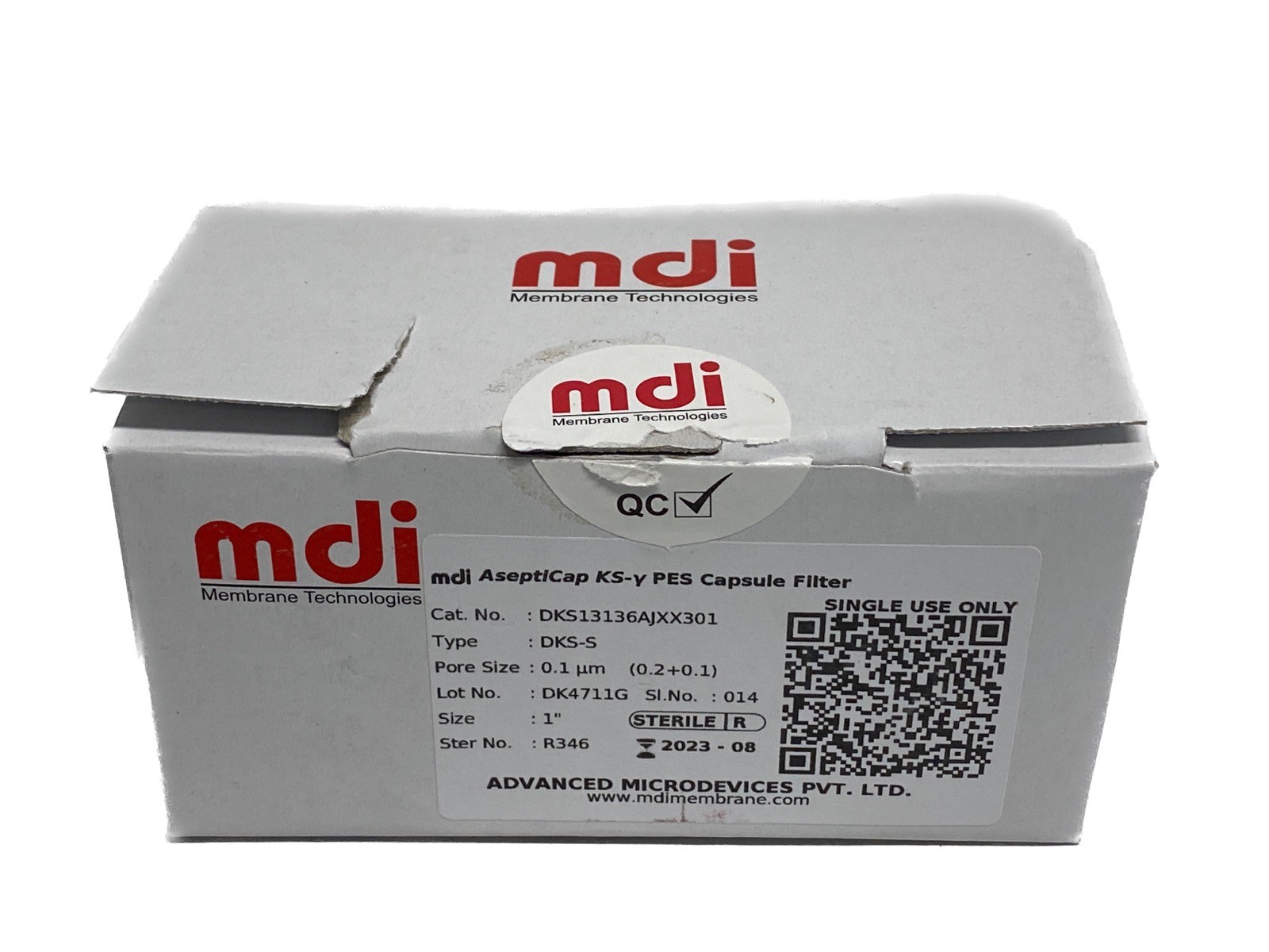 Advanced Microdevices MDI AseptiCap KS-y Capsule Filter 1″ 0.1um DKS13136AJXX301