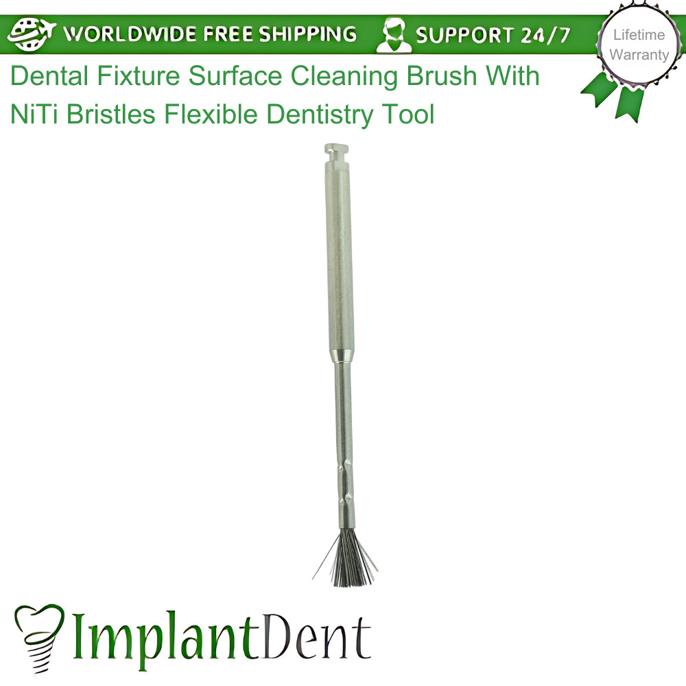 Dental Fixture Surface Cleaning Brush With NiTi Bristles Flexible Dentistry Tool