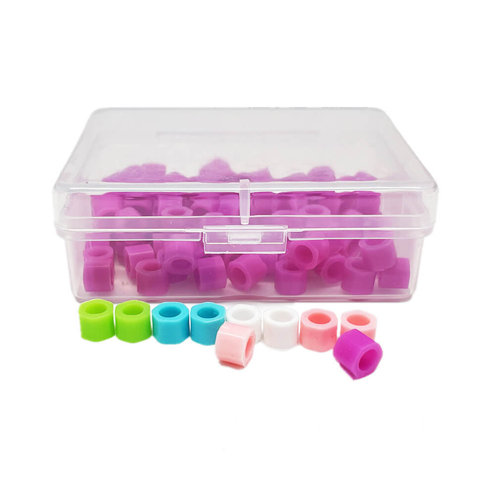 1 Box 100pcs Dental Instrument Code Ring Plain Color Small Sizes 5 colors