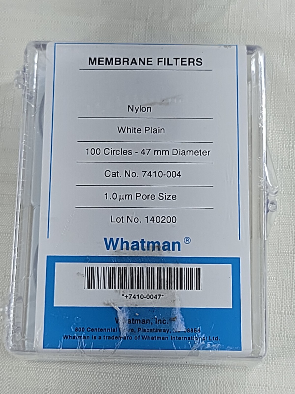 WHATMAN 7410-004 NYLON MEMBRANE CIRCLE, 1.0 um PORE SIZE, 47MM 100 Circles