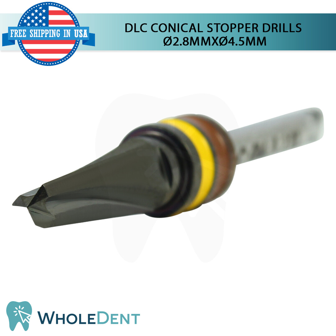 DLC Conical Integral Stopper Drill Ø2.8XØ4.5 Dental Im plant Tool Instrument